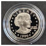 1999 Susan B Anthony proof dollar coin