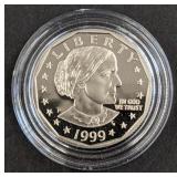 1999 Susan B Anthony proof dollar coin