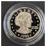 1999 Susan B Anthony proof dollar coin
