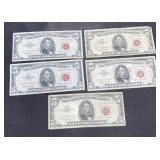 5$5.00 Red bills