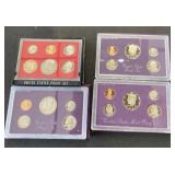 4proof sets 1982,1985,1987&1989