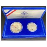 1986 Liberty  Silver dollar and half dollar