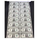 $1.00 uncut sheet