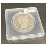 1897 Silver Barber half dollar