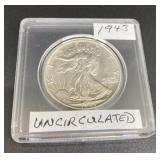 1943 uncirculated Silver Walking half dollar