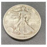1945-D silver walking liberty half dollar