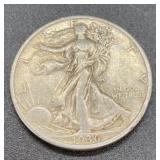 1936-S Silver walking liberty half dollar