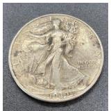 1939-D Silver walking liberty half dollar