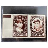 1961 Topps Stamps Billy Williams and Carl Willey