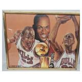 Michael Jordan Art Print in Frame 14.5x11"
