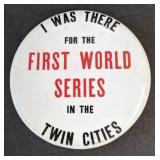 First World Series button Measuring 3 1/2"
