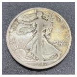 1917 Silver walking liberty half dollar