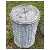 Metal trash can with lid and spare parts