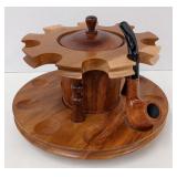 Wooden Tobacco Pipe Carousel, 10¼" H. Pipe NOT