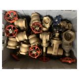 Tote full of valves, various sizes.bidding 1xqty.