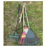 Metal & Plastic yard rakes