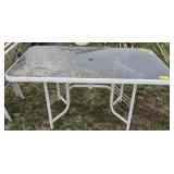 Glass Top Patio Table. 60x37x29