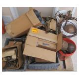 Pallet lot of metal and copper fittings and more