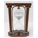 Vtg 60min Hourglass Sand Timer, Mahogany Wood,
