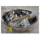 Large 22in D Mixing Bowls and Stainless Utinsels