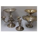 Lot of Weighted Sterling Silver Stemmed Bowls and