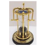 Egyptian Style Gold Black Sand Hourglass w/ Base