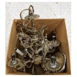 Box of Brass Light Fixtures