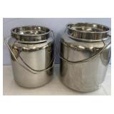 Lot w/ S/S 10 and 15 Liter Milk Cans. Bidder