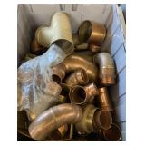Tote of Copper/Brass Plumping Fittings and More