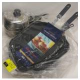 Lot of assorted cooking skillets including Nordic
