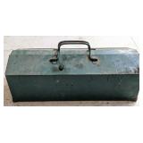 Vtg Metal Tool Box w/ Vtg Porcelain Plumbing
