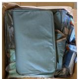 Box of New Emergency Blankets and Duffle Bags