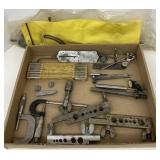 Flat w/ Various Vtg Measuring Tools, Clamps, and