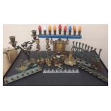 Lot of Jewish Religious Items Including Menhoras