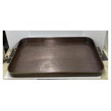 Antique hammered copper tray 25.5"x 14 3/4"x2"
