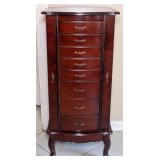 Cherry Finish Jewelry Armoire 41"H 18"W