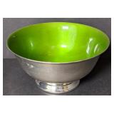 Reed & Barton Silver Bowl w/ Green Enamel