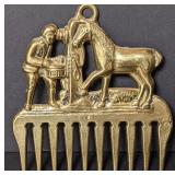 Ornamental Brass Blacksmith/Horse Mane Curry Comb