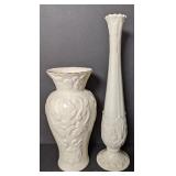Lenox Vase & Bud Vase. 7.5" & 11"
