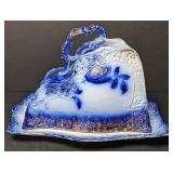 Myott, Son & Co Flow Blue Cheese Dome 10"x8.5",