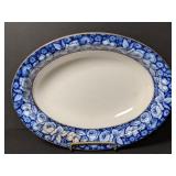 W.H. Grindley Flow Blue Beauty Roses Bowl 10".