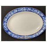 W.H. Grindley Flow Blue Beauty Roses Serving Dish