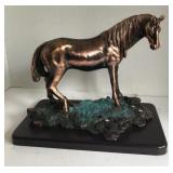 Metal horse statue, 11.5x6.5" base