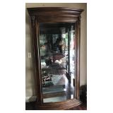 Wood and glass display case 38x13.5x80" *contents