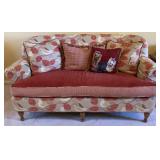 Sofa w/bird pattern and corduroy cushion