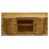 Marble topped hall table, 63" W x 29" H
