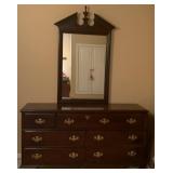 Dresser w/mirror, 64" W x 32" H, mirror 29" W x