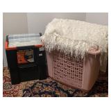 Lot of items including, lace tablecloth,