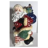 Radko ceramic Santa going down the chimney cookie
