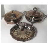 Lot of assorted vintage silver dishes made in the